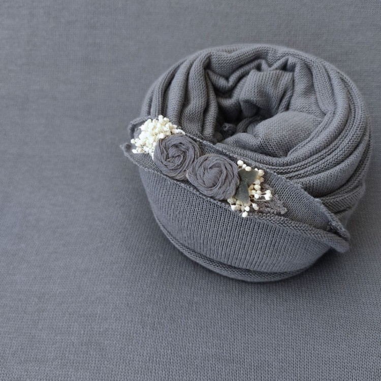 Dark grey Backdrop wrap and headband set from the collection kate.jpg