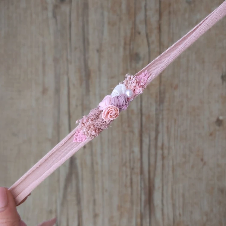 newborn photography headband - close up - pola nude pink.jpg