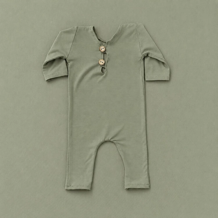 newborn romper and matching backdrop - pola olive.jpg