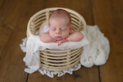 gauze newborn photography wrap in use - basket layer.jpg