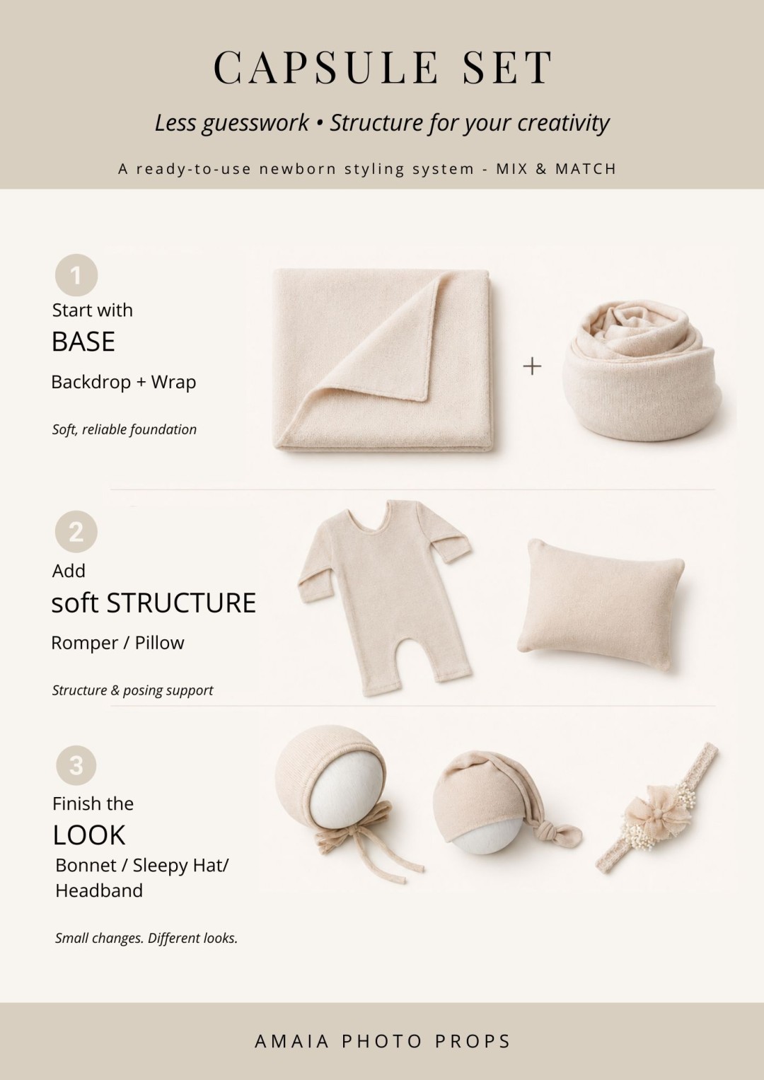 light beige newborn backdrop and matching wrap in use